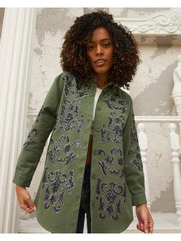 Gabardin Nakışlı Gömlek