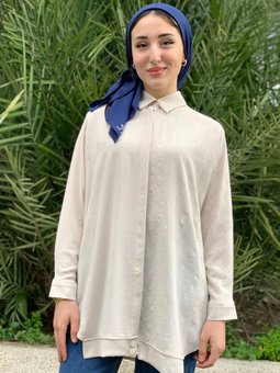 Bej Jakarlı Dama Desen Gömlek Ceket