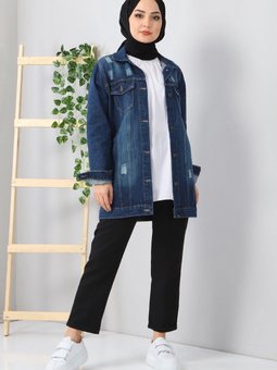 Düğmeli Ceket Koyu Kot 6009