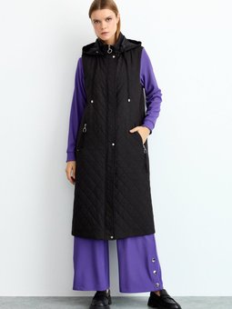 Ince Kapitone Yelek Siyah