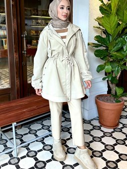 Theresa Kısa Trençkot Bej