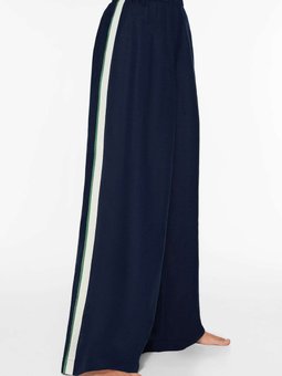 Yanı Aplikeli Keten İçeren Uzun Pantolon