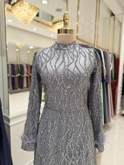 Çisem Abiye Elbise Antrasit