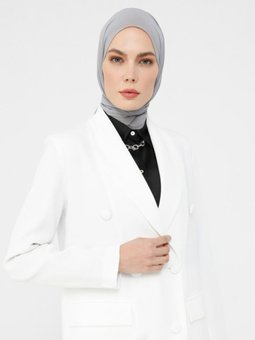 Cep Detaylı Blazer Ceket Off White Woman
