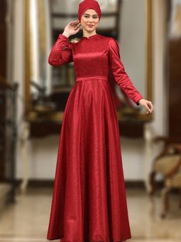 Bordo Sena Abiye Elbise