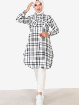 Ekose Desenli Şanel Gömlek Tsd230921 Siyah