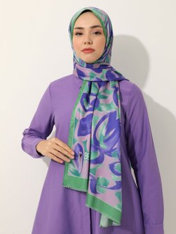 Özel Tasarım İpeksi Twill Çok Renkli Şal