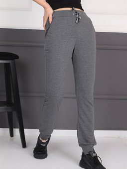 Antrasit Eşofman Altı Cepli Ribanalı Bağcıklı Jogger Pantolon