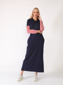 Yeni Kapüşonlu Kol Garnili Spor Elbise