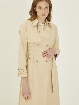 Zincir Ve Kemer Detaylı Taş Trençkot 12615