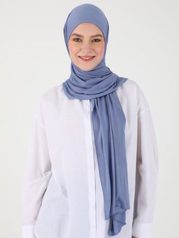 Penye Açık İndigo Şal