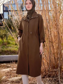 Beli Büzgülü Trençkot 10856