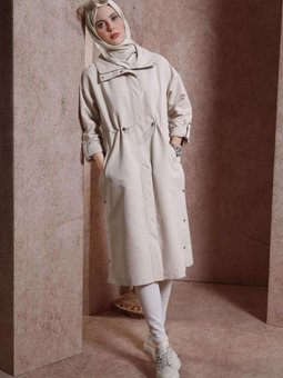 Beli Büzgülü Trençkot 10856