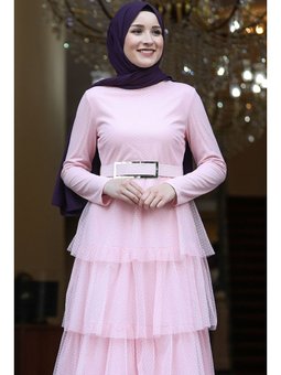 Aden Abiye Elbise Pudra