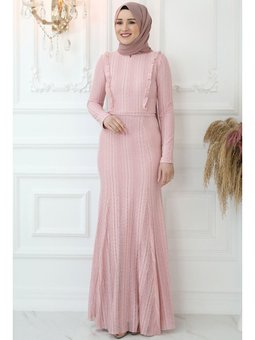 Belin Abiye Elbise Pudra