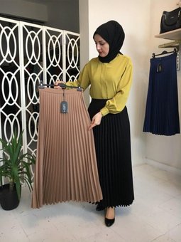 23yt105 Piliseli Etek Vizon (taba)