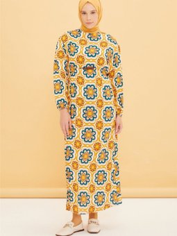 Desenli Elbise 22y9431