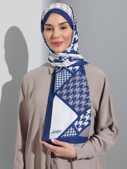 Krep Kazayağı Lacivert Şal