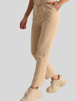 Taş Boyfriend Kemerli Pantolon