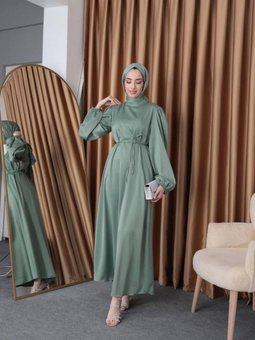 Kuşaklı Abiye Elbise