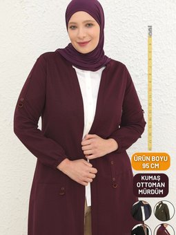 Mürdüm Kadin Buyuk Beden Kışlık Anne Hırka Yüksek Kaliteli Mevsimlik Kislik