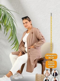 Tesettur Giyim Kadin Anne Ottoman Cepli Çelik Buyuk Beden Hırka