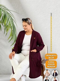 Tesettur Giyim Kadin Anne Ottoman Cepli Çelik Buyuk Beden Hırka