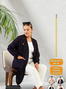 Tesettur Giyim Kadin Anne Ottoman Cepli Çelik Buyuk Beden Hırka