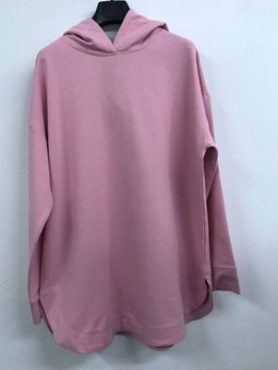 Büyük Beden Kapüşonlu Tunik Pembe