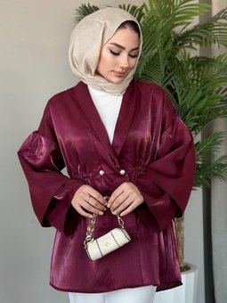 İğneli Tafta Ceket Bordo