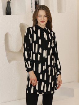 Desenli Uzun Tunik Gömlek