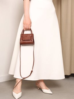 Beyaz Scuba Kloş Etek