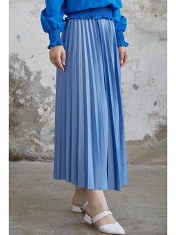Sık Piliseli Mavi Etek