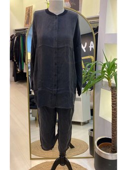 İnvee İpek Pantolonlu Takim Siyah 6948