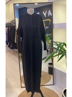 İnvee Siyah Elbise Firfir Detayli 6925