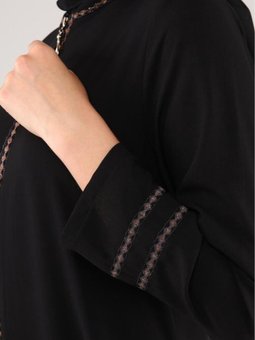 Ince Nakışlı Keten Yazlık Ferace