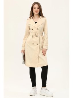 Yazlık Orta Boy Krem Trençkot