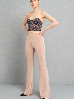 Karamel Beli Lastikli Pantolon