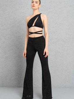 Siyah Beli Lastikli Pantolon