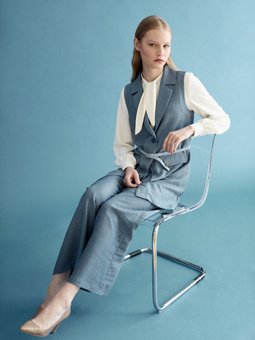 Biye Detaylı Yelek İndigo