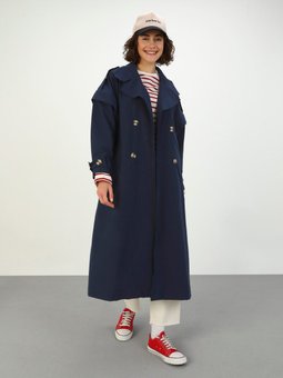 Kolları Çıkabilen Yelek Trençkot Lacivert Benin