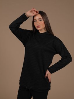 Kapüşonlu Çizgili Sweat