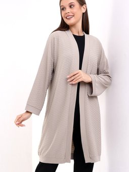 Vizon Düşük Kol Esnek Penye Kimono & Hırka