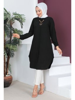Kolyeli Siyah Tunik