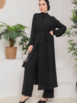 Siyah Beli Bağlamalı Manşetleri Lastikli Kap 9800