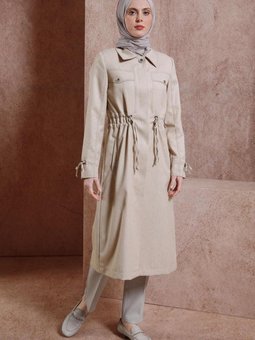 Beli Büzgülü Trençkot 10867