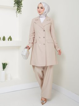 Blazer Ceket Pantolonlu Takım 2686 Vizon