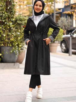 2060 Mevsimlik Trençkot Siyah