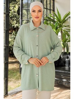 Kolye Hediyeli Mint Gömlek