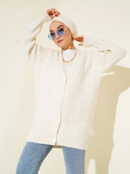 15768 Triko Hırka A.ekru